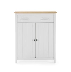 Aparador KOSV 90x110 cm, Madera Blanca / Natural. Vackart