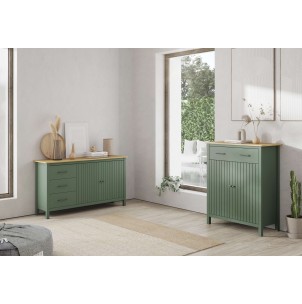 Aparador KOSV 90x110 cm, Madera Verde / Natural. Vackart 2