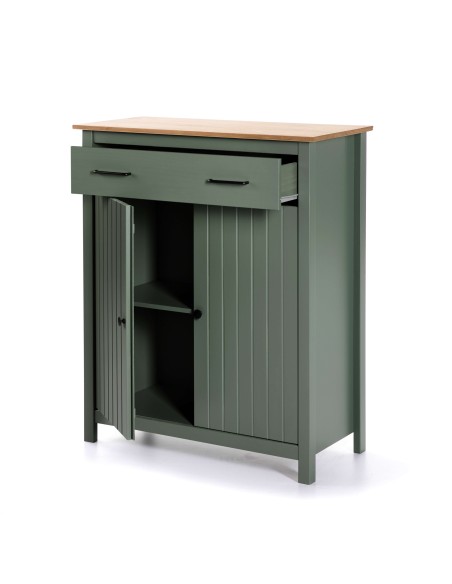 Aparador KOSV 90x110 cm, Madera Verde / Natural. Vackart