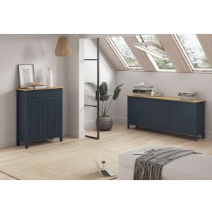 Aparador KOSV 90x110 cm, Madera Azul / Natural. Vackart 2