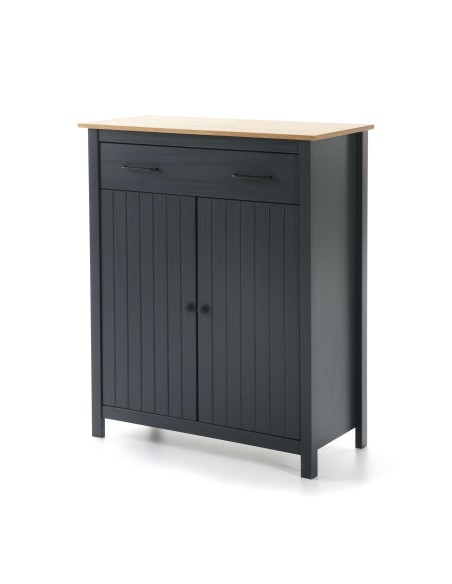 Aparador KOSV 90x110 cm, Madera Azul / Natural. Vackart