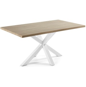 C361M46 Mesa Argo 180 x 100 cm melamina natural/patas blanca - Kave Home, Vackart. Mesas estilo nórdico,muebles escandinavo con estilo y calidad,Diseño nórdico