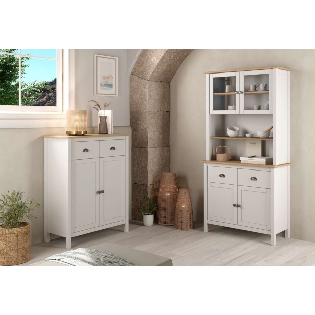 Aparador MARK 180,5 cm Alto, Madera Blanca. Vackart