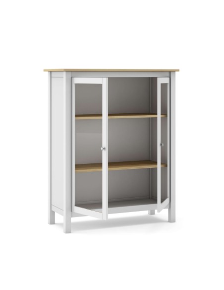 Vitrina MARK, Madera Blanca / Natural. Vackart