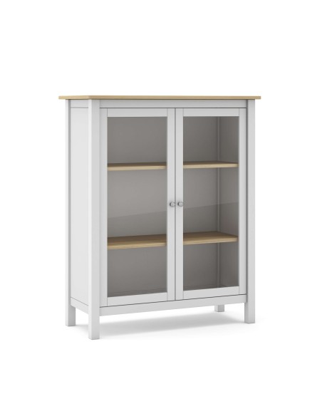 Vitrina MARK, Madera Blanca / Natural. Vackart