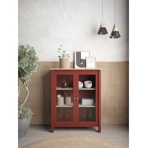 Vitrina MARK, Madera Burdeos / Natural. Vackart 2