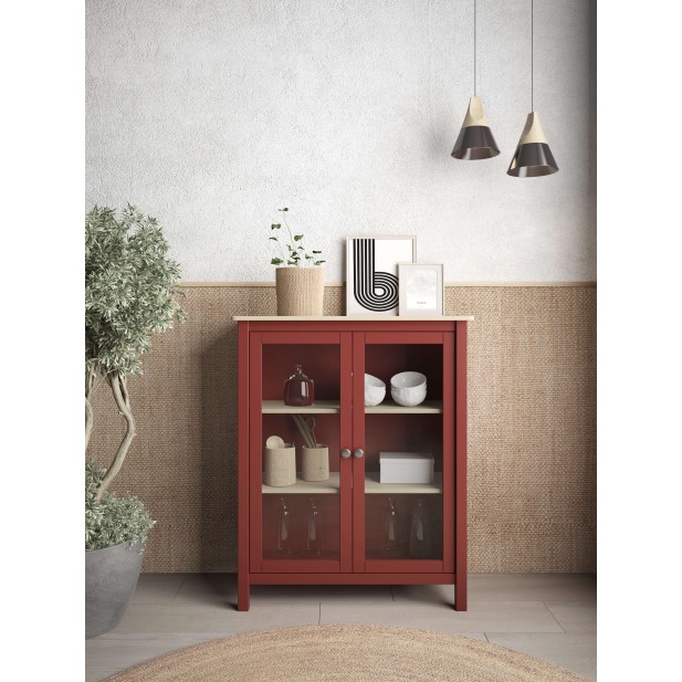 Vitrina MARK, Madera Burdeos / Natural. Vackart Vitrina MARK, Madera Burdeos / Natural. Vackart