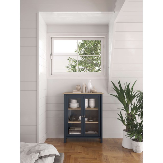 Vitrina MARK, Madera Azul / Natural. Vackart