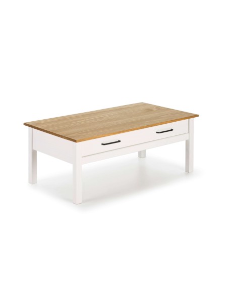 Mesa de Centro KOSV, Madera Blanca / Natural. Vackart