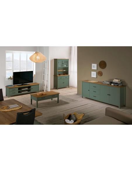 Mesa de Centro KOSV, Madera Verde / Natural. Vackart