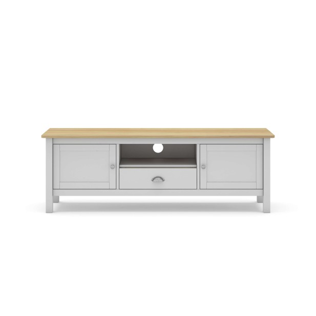 Mueble TV MARK, Madera Blanca / Natural. Vackart