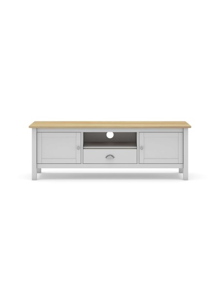 Mueble TV MARK, Madera Blanca / Natural. Vackart
