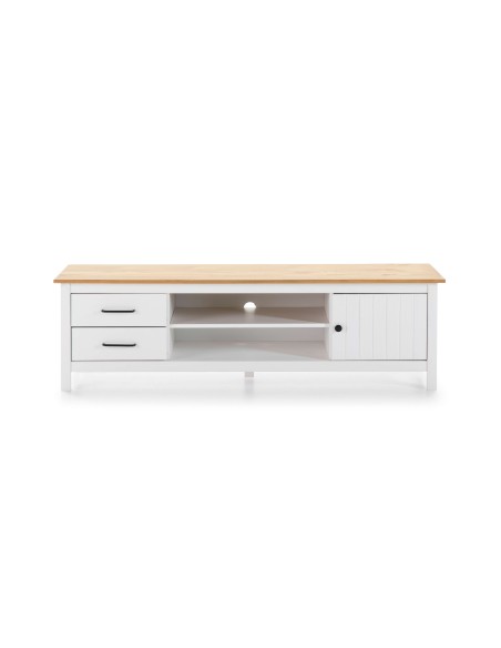 Mueble TV KOSV, Madera Blanca / Natural. Vackart