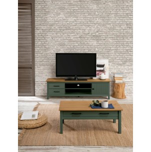 Mueble TV KOSV, Madera Verde / Natural. Vackart 2