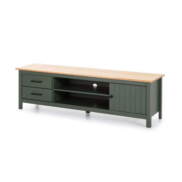 Mueble TV KOSV, Madera Verde / Natural. Vackart