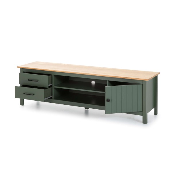 Mueble TV KOSV, Madera Verde / Natural. Vackart