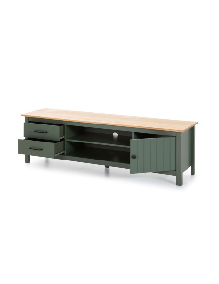 Mueble TV KOSV, Madera Verde / Natural. Vackart