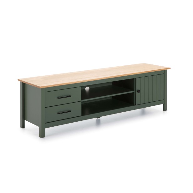 Mueble TV KOSV, Madera Verde / Natural. Vackart