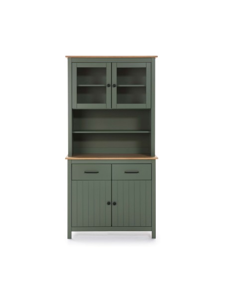 Vitrina Aparador KOSV 90x180 cm, Madera Verde / Natural. Vackart