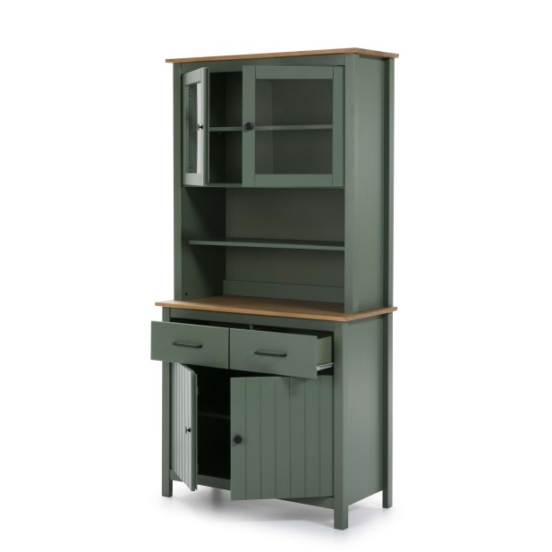 Vitrina Aparador KOSV 90x180 cm, Madera Verde / Natural. Vackart