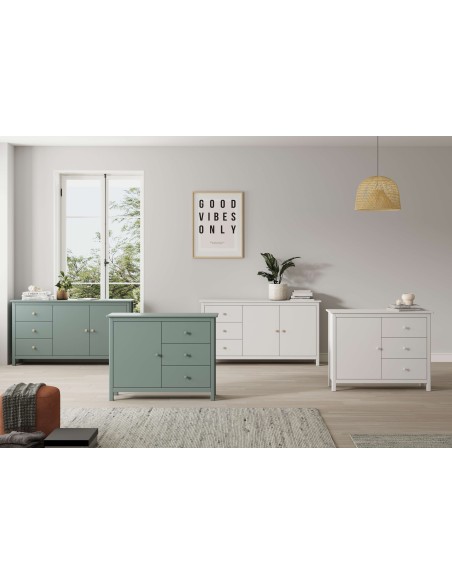 Aparador JARED, Madera Verde Petróleo. Vackart