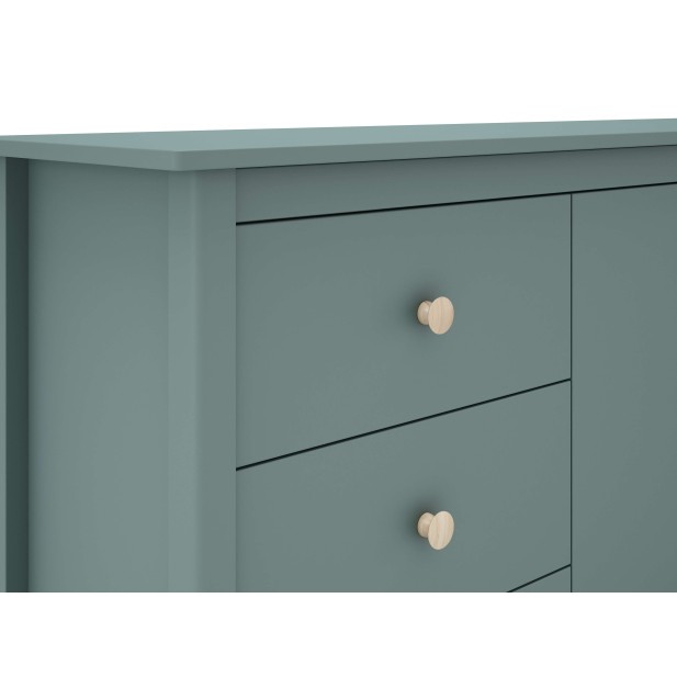 Aparador JARED, Madera Verde Petróleo. Vackart