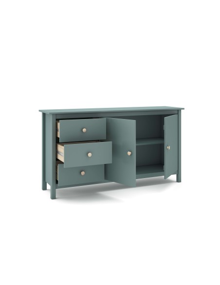 Aparador JARED, Madera Verde Petróleo. Vackart