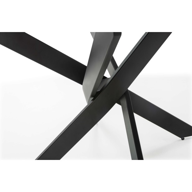 Mesa VIKLET Ø120 cm de Comedor, Metal Negro / Cristal. Vackart Mesa VIKLET Ø120 cm de Comedor, Metal Negro / Cristal. Vackart