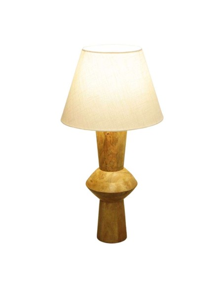 Lámpara de Sobremesa TEMUCO, Madera Maciza Natural. Vackart
