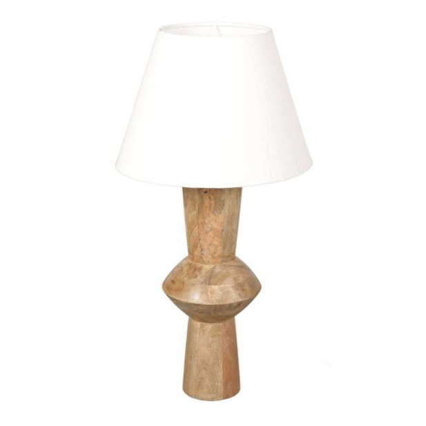 Lámpara de Sobremesa TEMUCO, Madera Maciza Natural. Vackart