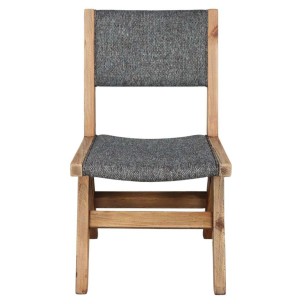 Silla TAMUL, Madera Reciclada / Textil Negro. Vackart 2