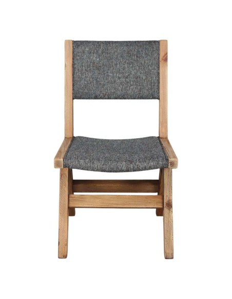 Silla TAMUL, Madera Reciclada / Textil Negro. Vackart