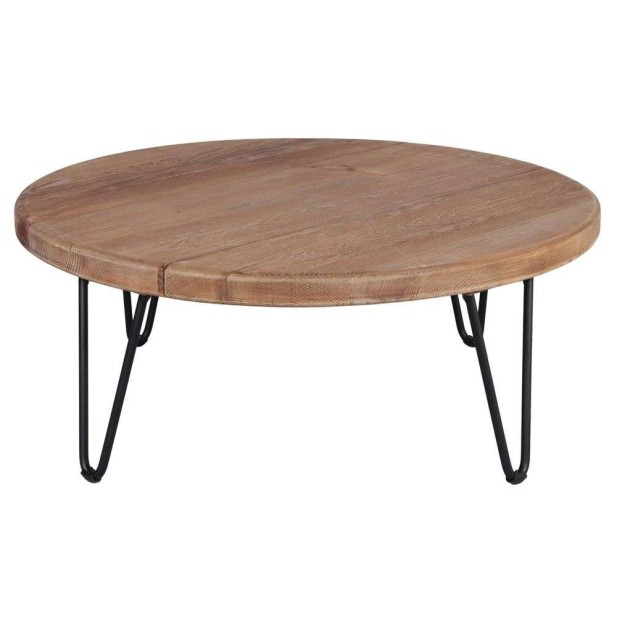 Mesa de Centro LUJAN, Madera Reciclada / Metal Negro. Vackart