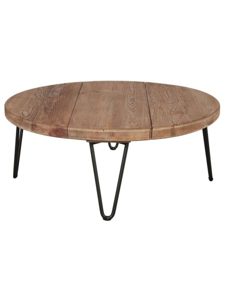 Mesa de Centro LUJAN, Madera Reciclada / Metal Negro. Vackart