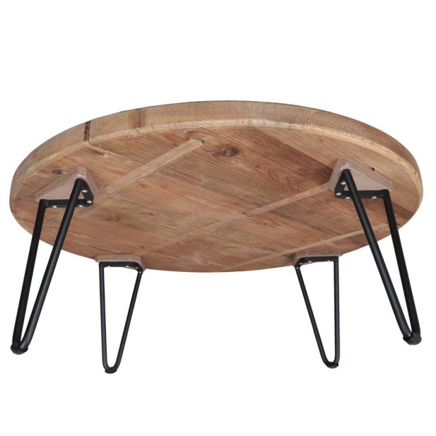 Mesa de Centro LUJAN, Madera Reciclada / Metal Negro. Vackart