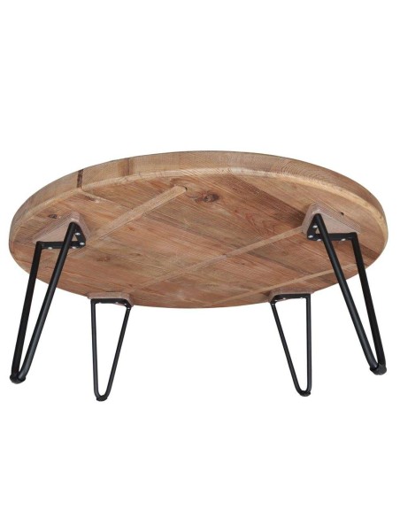 Mesa de Centro LUJAN, Madera Reciclada / Metal Negro. Vackart