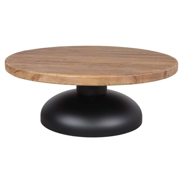 Mesa de Centro ABAKAN, Madera Reciclada / Metal Negro. Vackart