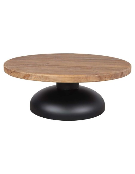 Mesa de Centro ABAKAN, Madera Reciclada / Metal Negro. Vackart