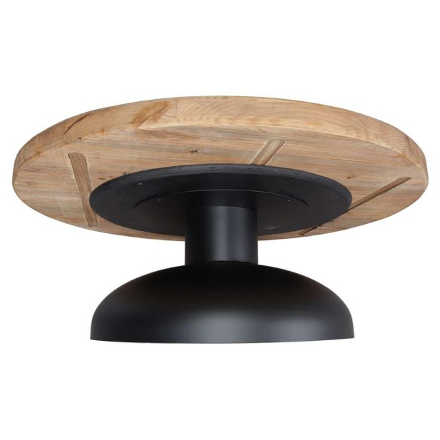 Mesa de Centro ABAKAN, Madera Reciclada / Metal Negro. Vackart