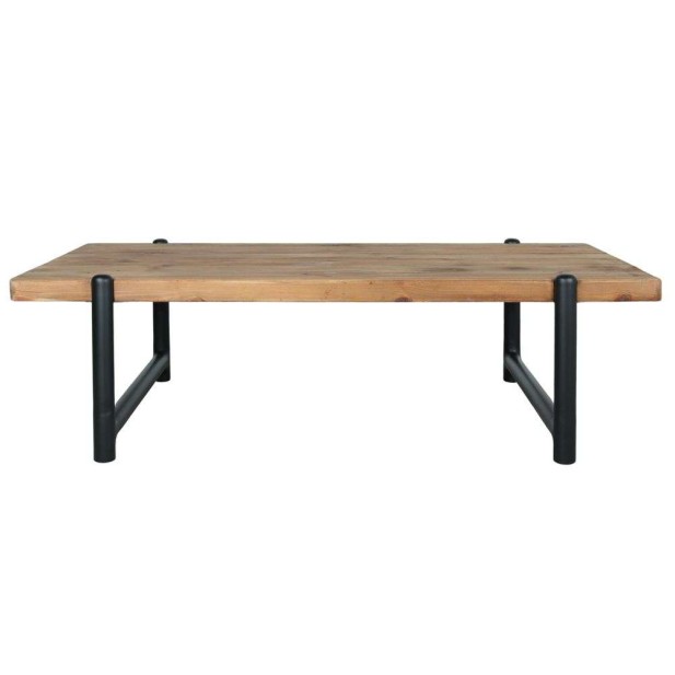 Mesa de Centro RIMINI, Madera Reciclada / Metal Negro. Vackart
