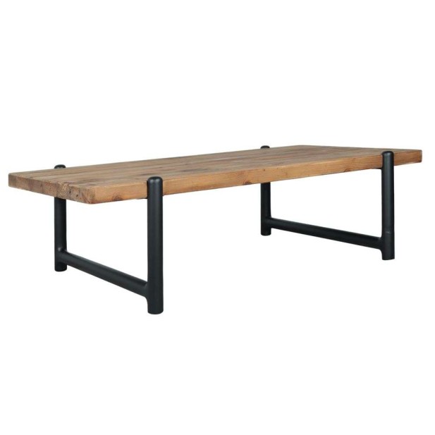 Mesa de Centro RIMINI, Madera Reciclada / Metal Negro. Vackart