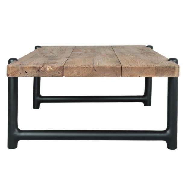 Mesa de Centro RIMINI, Madera Reciclada / Metal Negro. Vackart