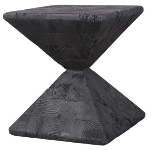 Taburete Bajo SURAT, Madera Reciclada Negra - Vackart. Las más exclusivas y modernas mesas de diseño, sólo en Vackart tu tienda de diseño online.