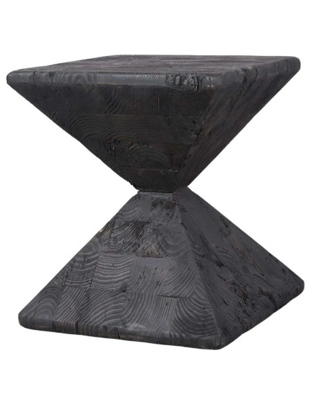 Soporte para Plantas DANITY, Madera Reciclada Negra. Vackart