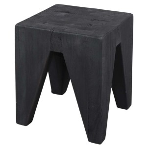 Taburete Bajo SURAT, Madera Reciclada Negra - Vackart. Los más exclusivos y modernos taburetes de diseño, sólo en Vackart tu tienda de diseño online.