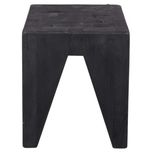 Taburete Bajo SURAT, Madera Reciclada Negra. Vackart 2