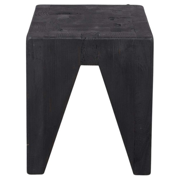Taburete Bajo SURAT, Madera Reciclada Negra. Vackart Taburete Bajo SURAT, Madera Reciclada Negra. Vackart