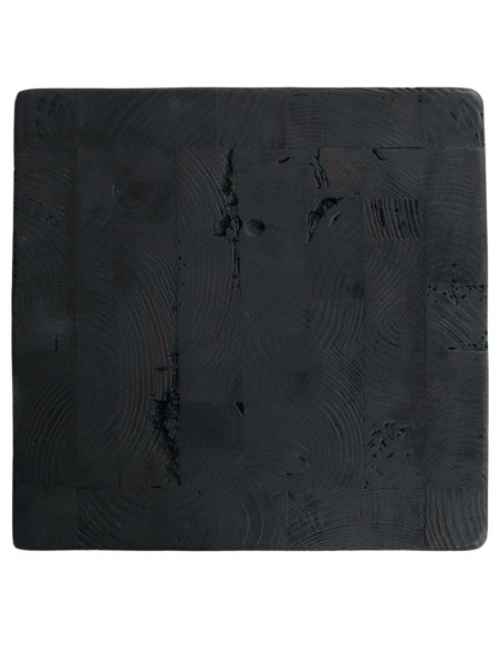 Taburete Bajo SURAT, Madera Reciclada Negra. Vackart