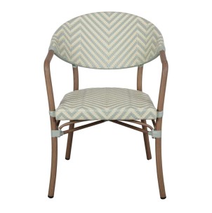 Silla Exterior LUNGO, Ratán Sintético Aqua / Metal Bambú. Vackart 2