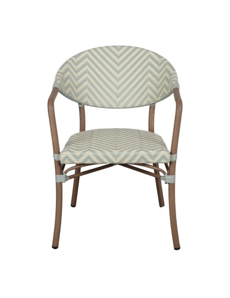 Silla Exterior LUNGO, Ratán Sintético Aqua / Metal Bambú. Vackart